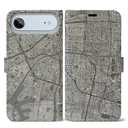 【難波（大阪府）】地図柄iPhoneケース（手帳タイプ）