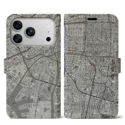 【難波（大阪府）】地図柄iPhoneケース（手帳タイプ）