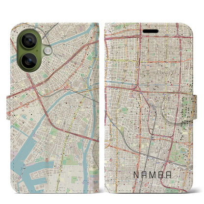 【難波（大阪府）】地図柄iPhoneケース（手帳タイプ）