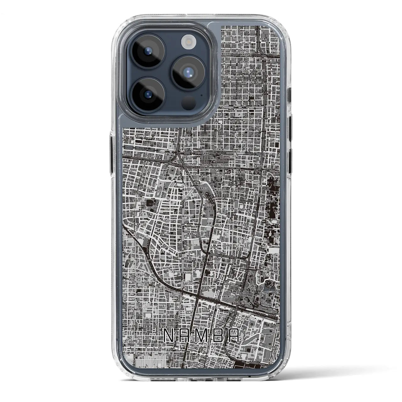 【難波（大阪府）】地図柄iPhoneケース（MagSafeタイプ）