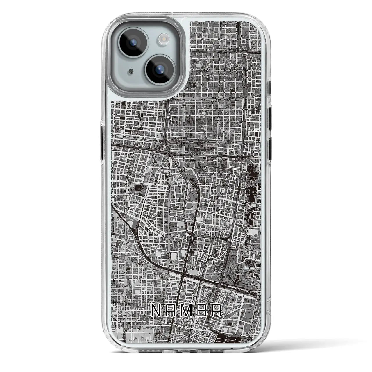 【難波（大阪府）】地図柄iPhoneケース（MagSafeタイプ）