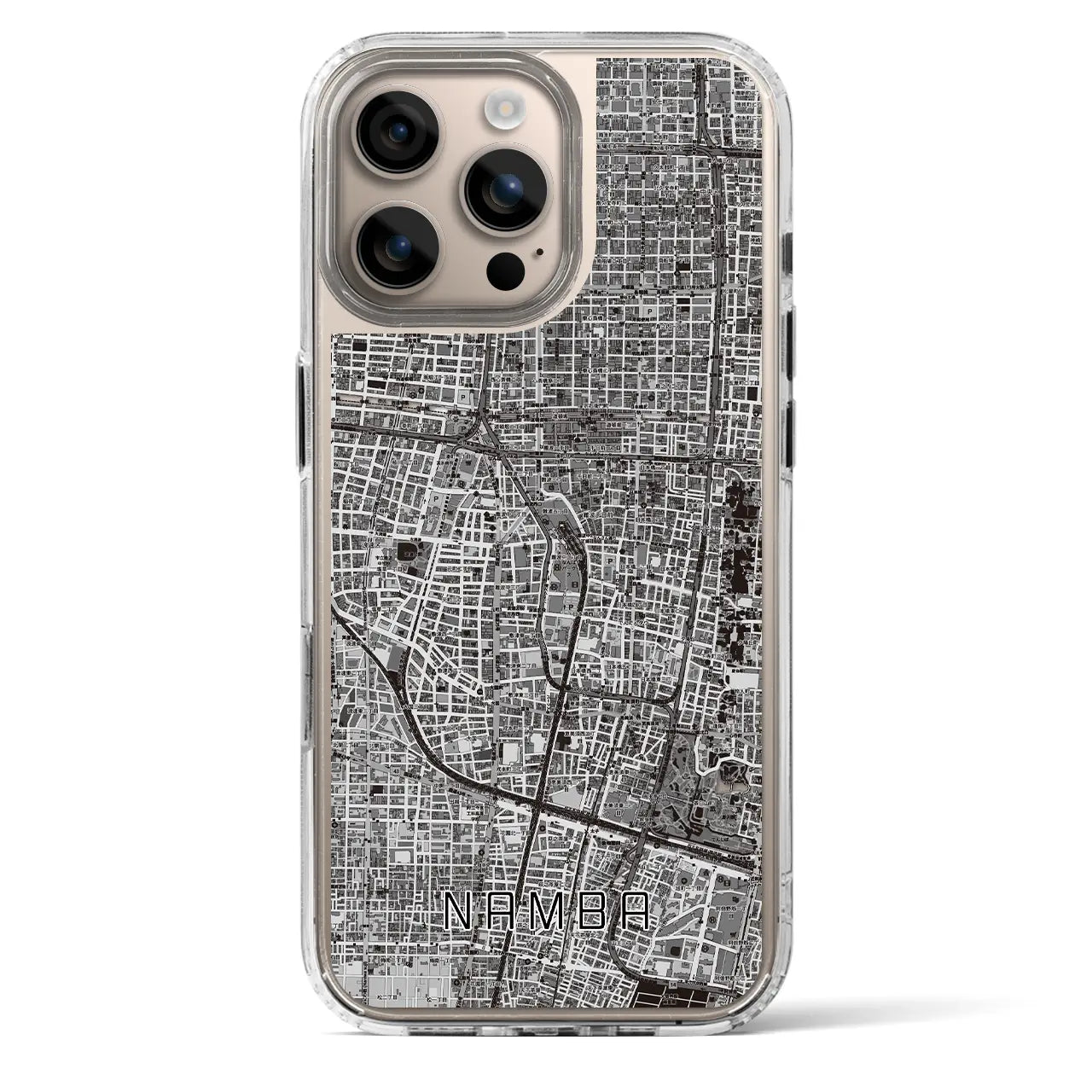 【難波（大阪府）】地図柄iPhoneケース（MagSafeタイプ）