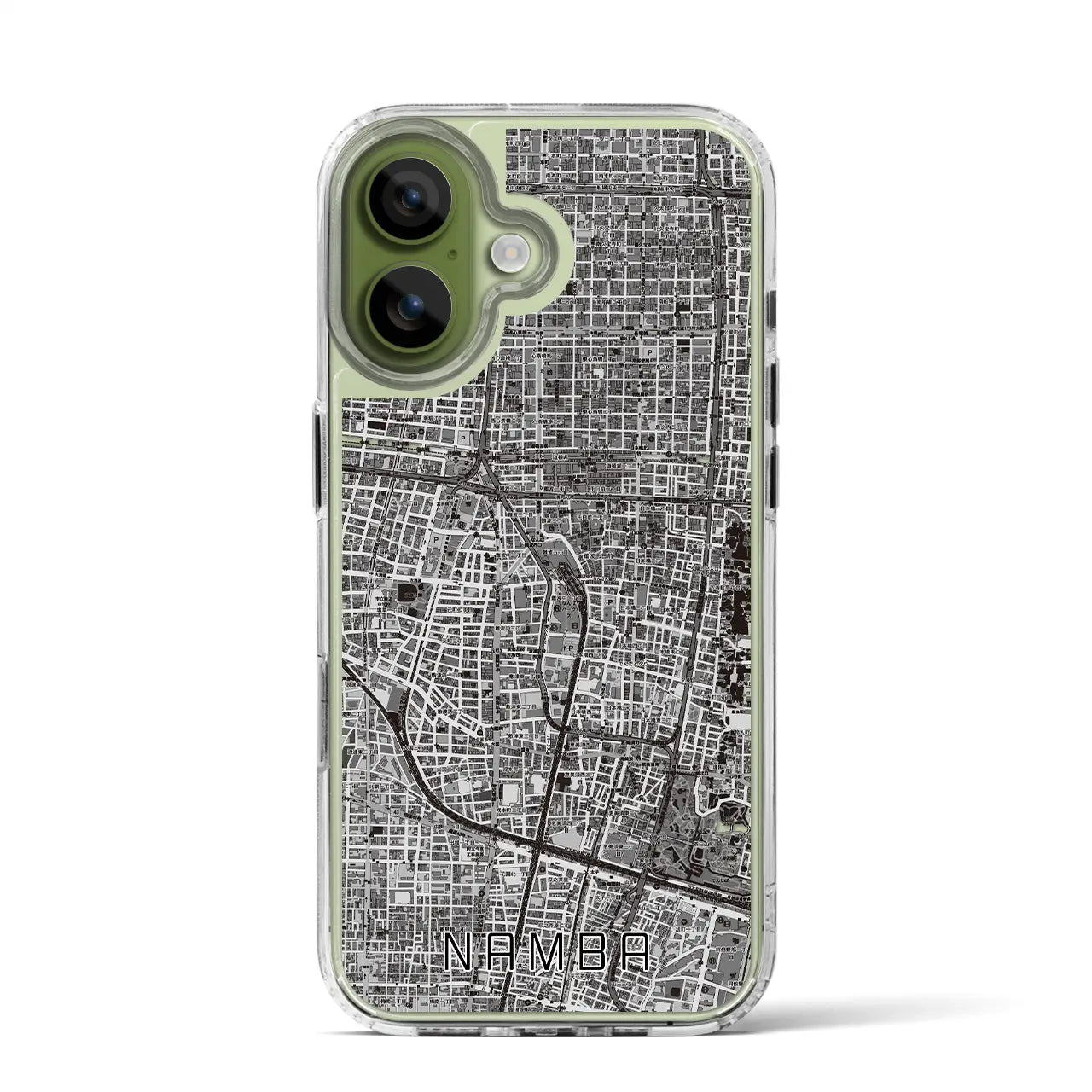 【難波（大阪府）】地図柄iPhoneケース（MagSafeタイプ）