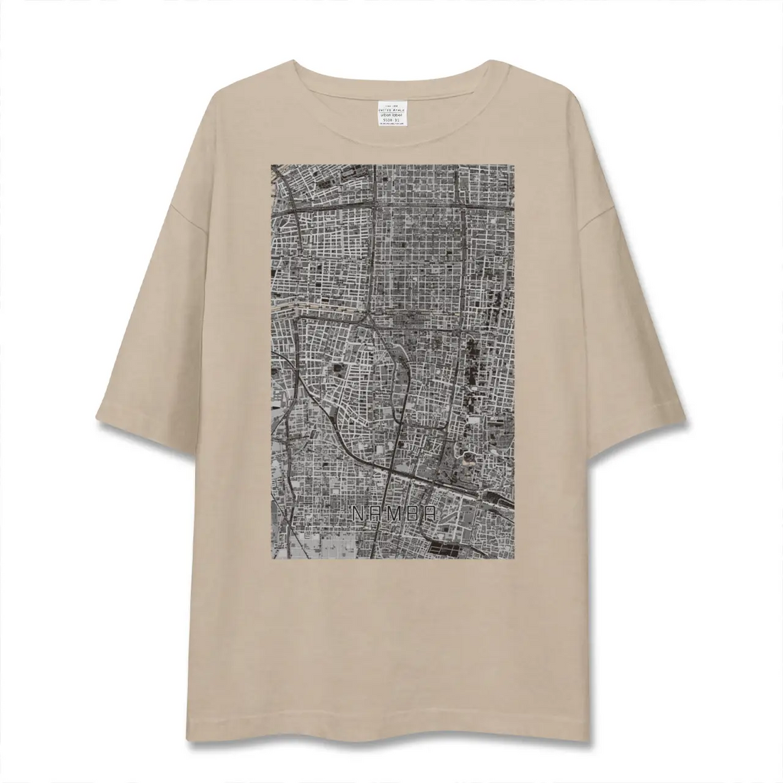 【難波（大阪府）】地図柄ビッグシルエットTシャツ