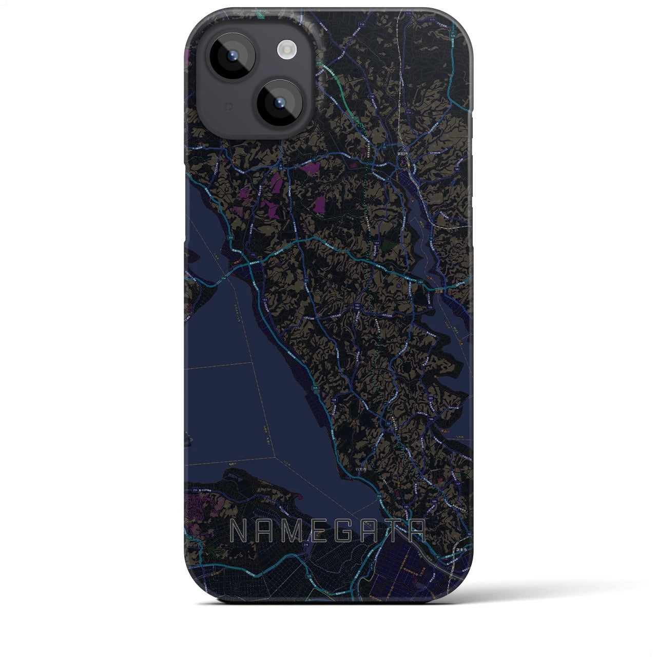 【行方（茨城県）】地図柄iPhoneケース（バックカバータイプ）