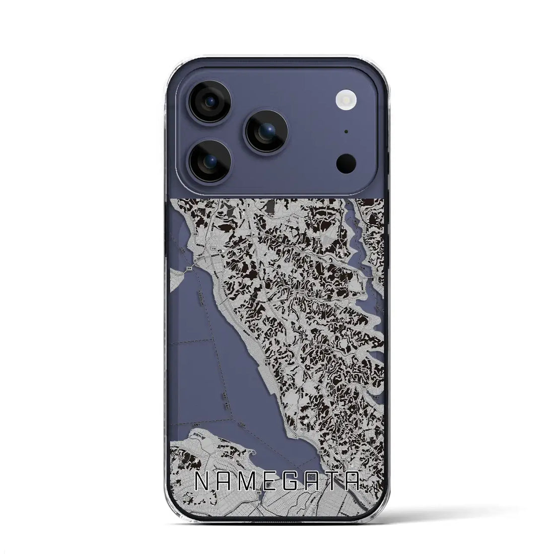 【行方(茨城県)】地図柄iPhoneケース(クリアタイプ)モノトーン・iPhone 17 Pro Max 用