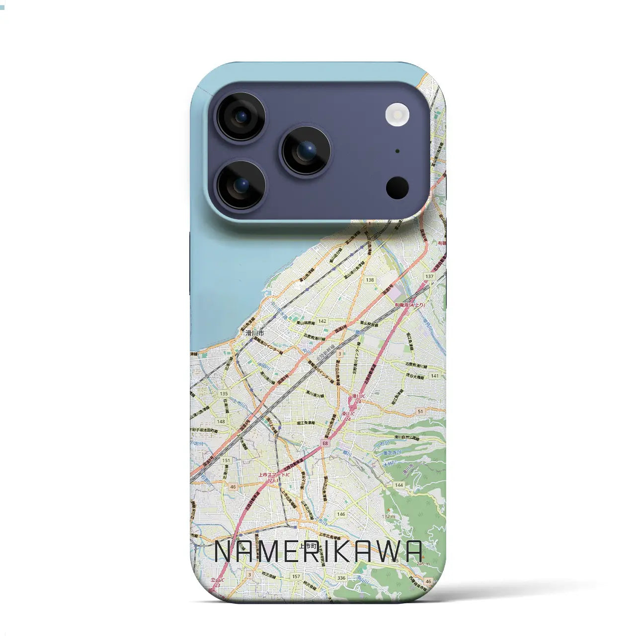 【滑川（富山県）】地図柄iPhoneケース（バックカバータイプ）