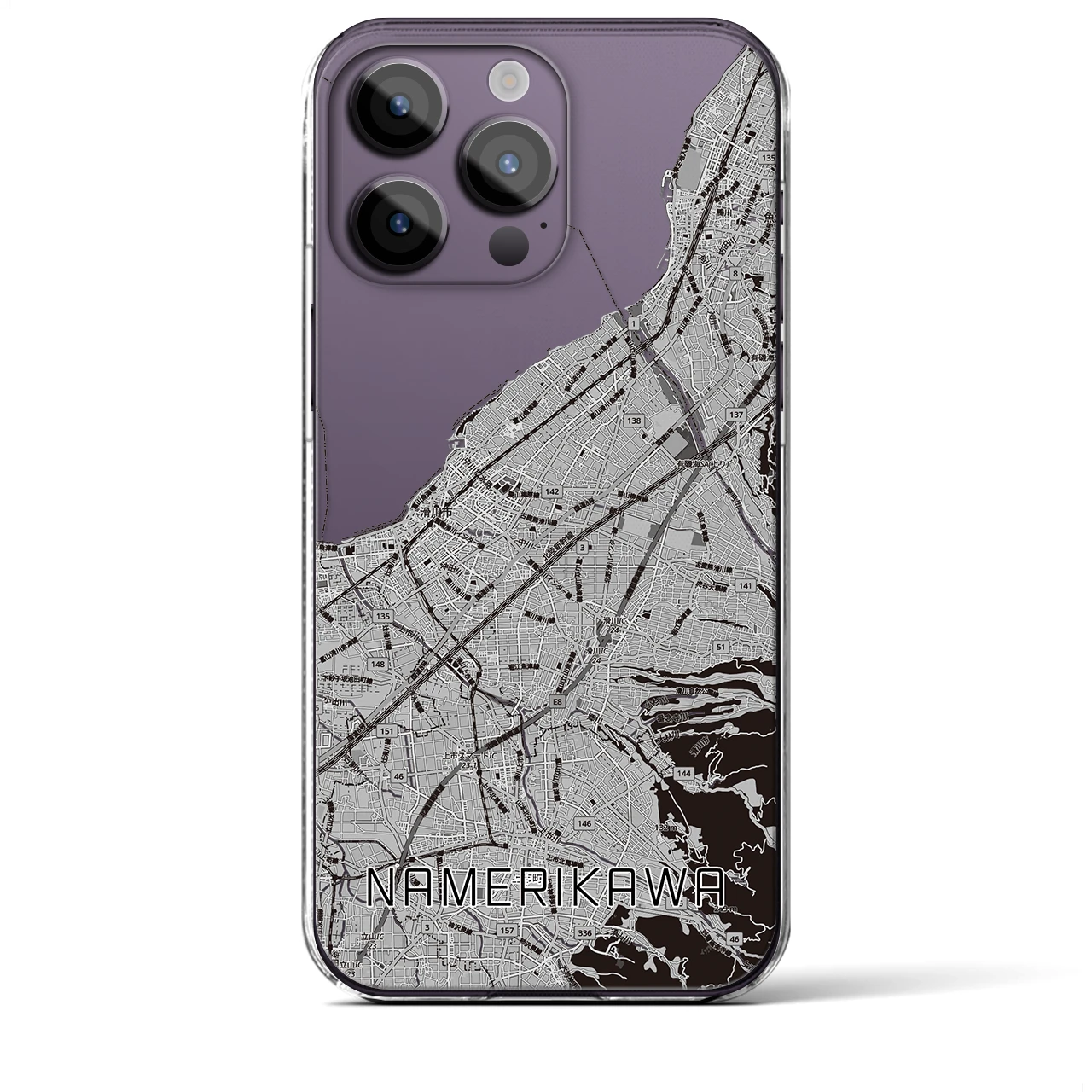 【滑川（富山県）】地図柄iPhoneケース（クリアタイプ）