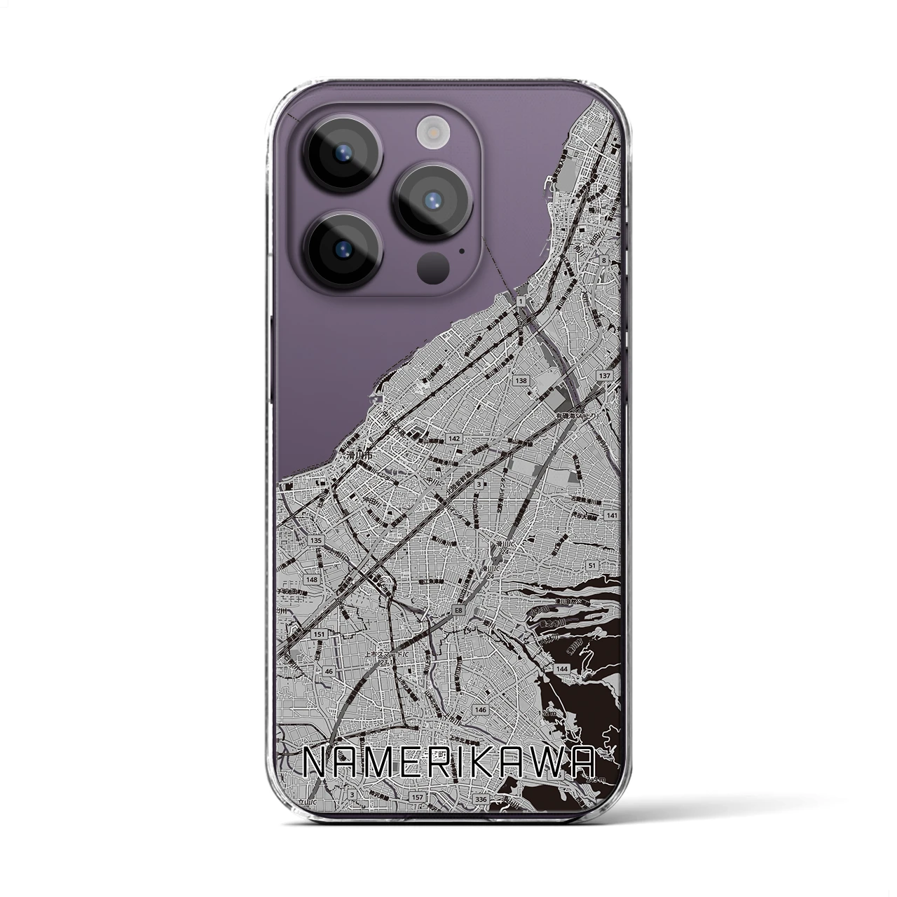 【滑川（富山県）】地図柄iPhoneケース（クリアタイプ）