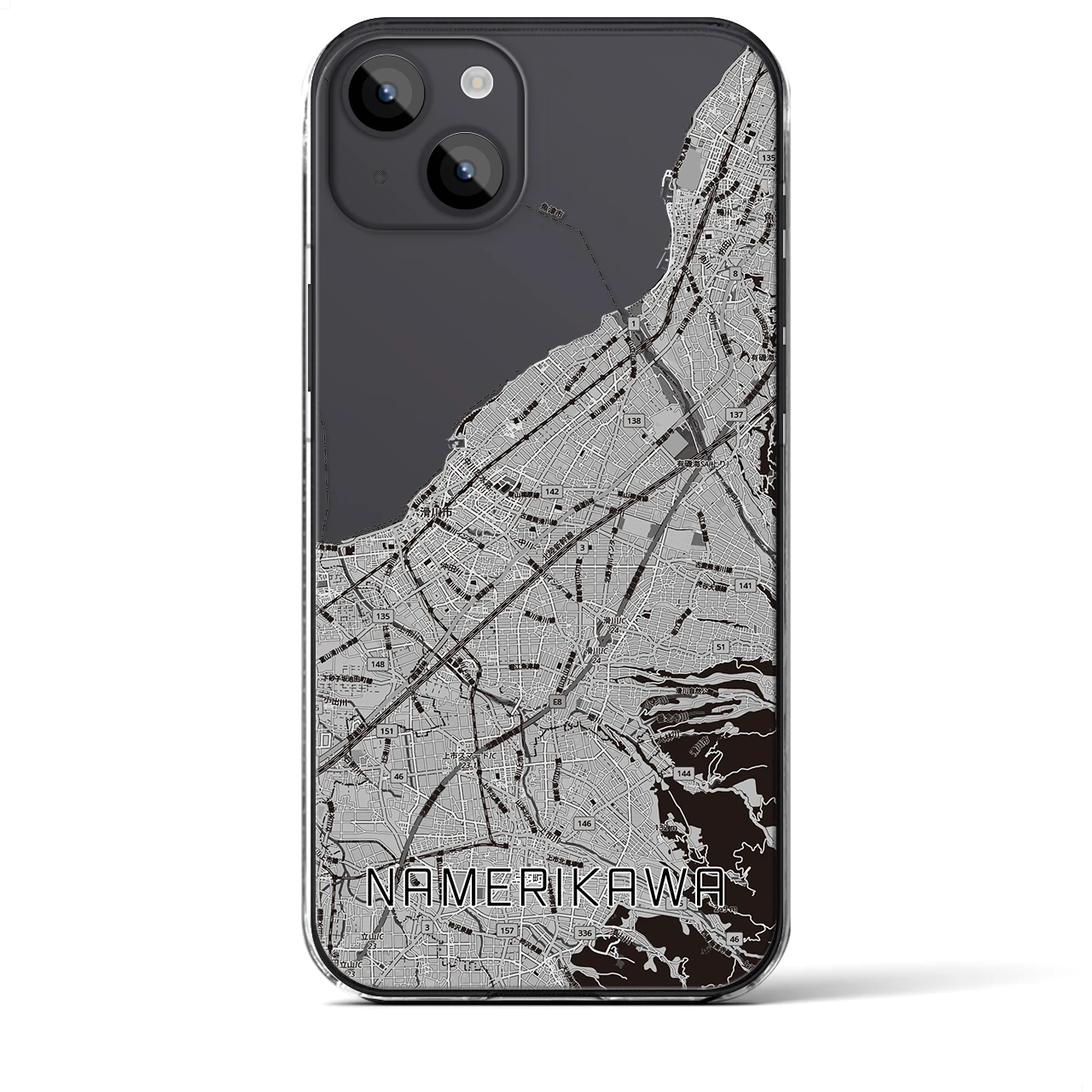 【滑川（富山県）】地図柄iPhoneケース（クリアタイプ）