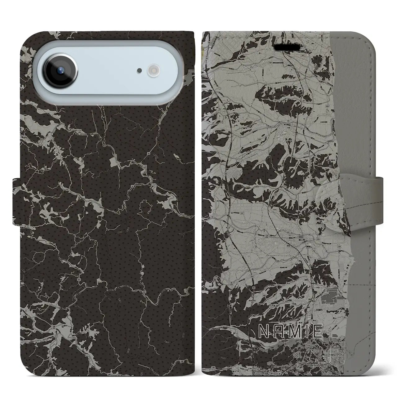 【浪江（福島県）】地図柄iPhoneケース（手帳タイプ）