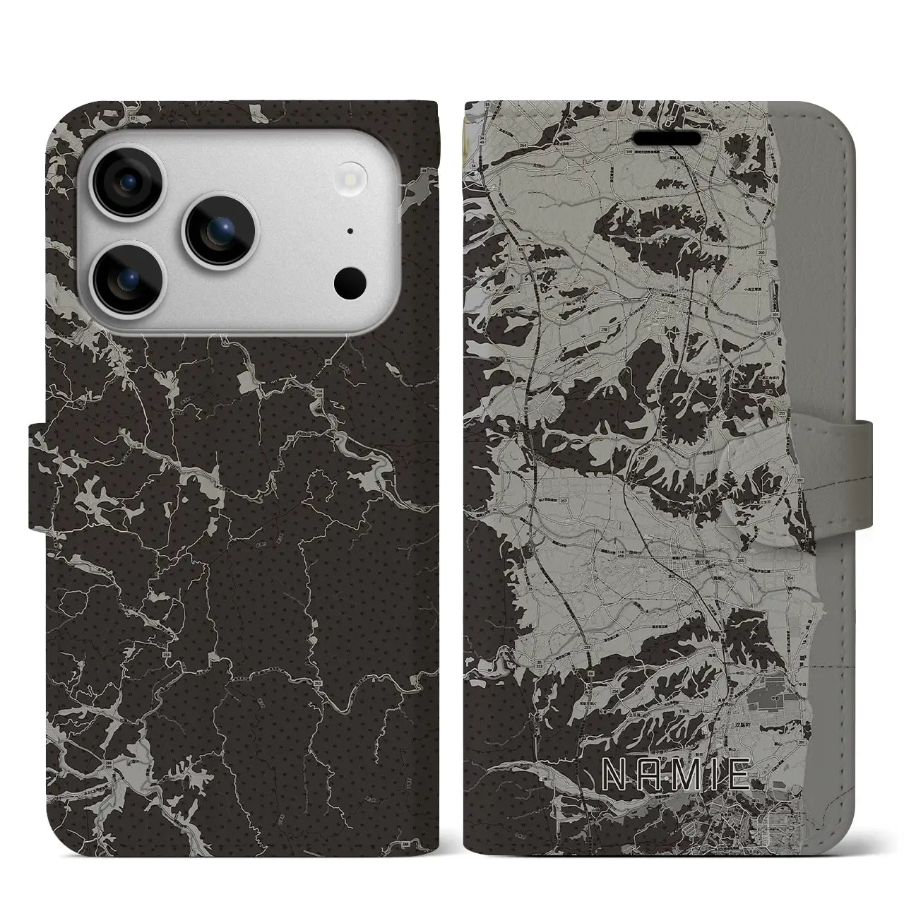 【浪江（福島県）】地図柄iPhoneケース（手帳タイプ）