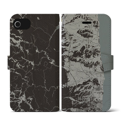 【浪江（福島県）】地図柄iPhoneケース（手帳タイプ）モノトーン・iPhone SE（第3 / 第2世代） / 8 / 7 / 6s / 6 用