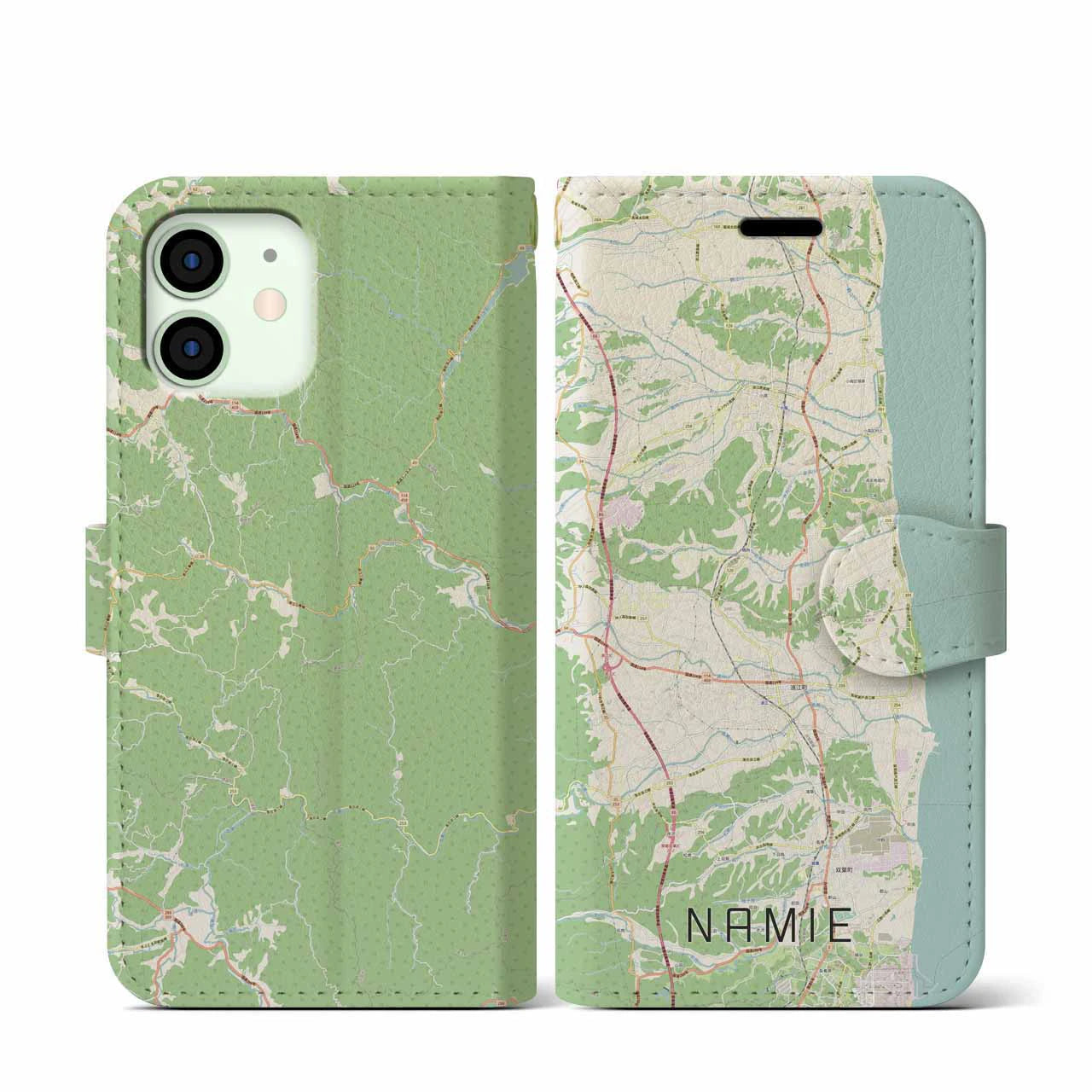 【浪江（福島県）】地図柄iPhoneケース（手帳タイプ）