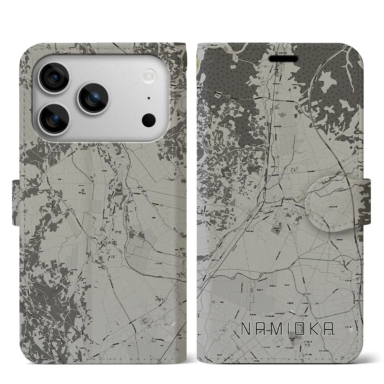 【浪岡（青森県）】地図柄iPhoneケース（手帳タイプ）