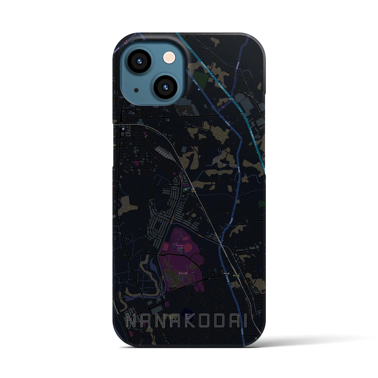 【七光台（千葉県）】地図柄iPhoneケース（バックカバータイプ）