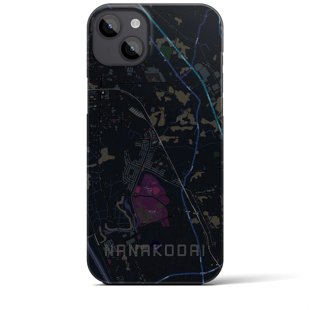 【七光台（千葉県）】地図柄iPhoneケース（バックカバータイプ）