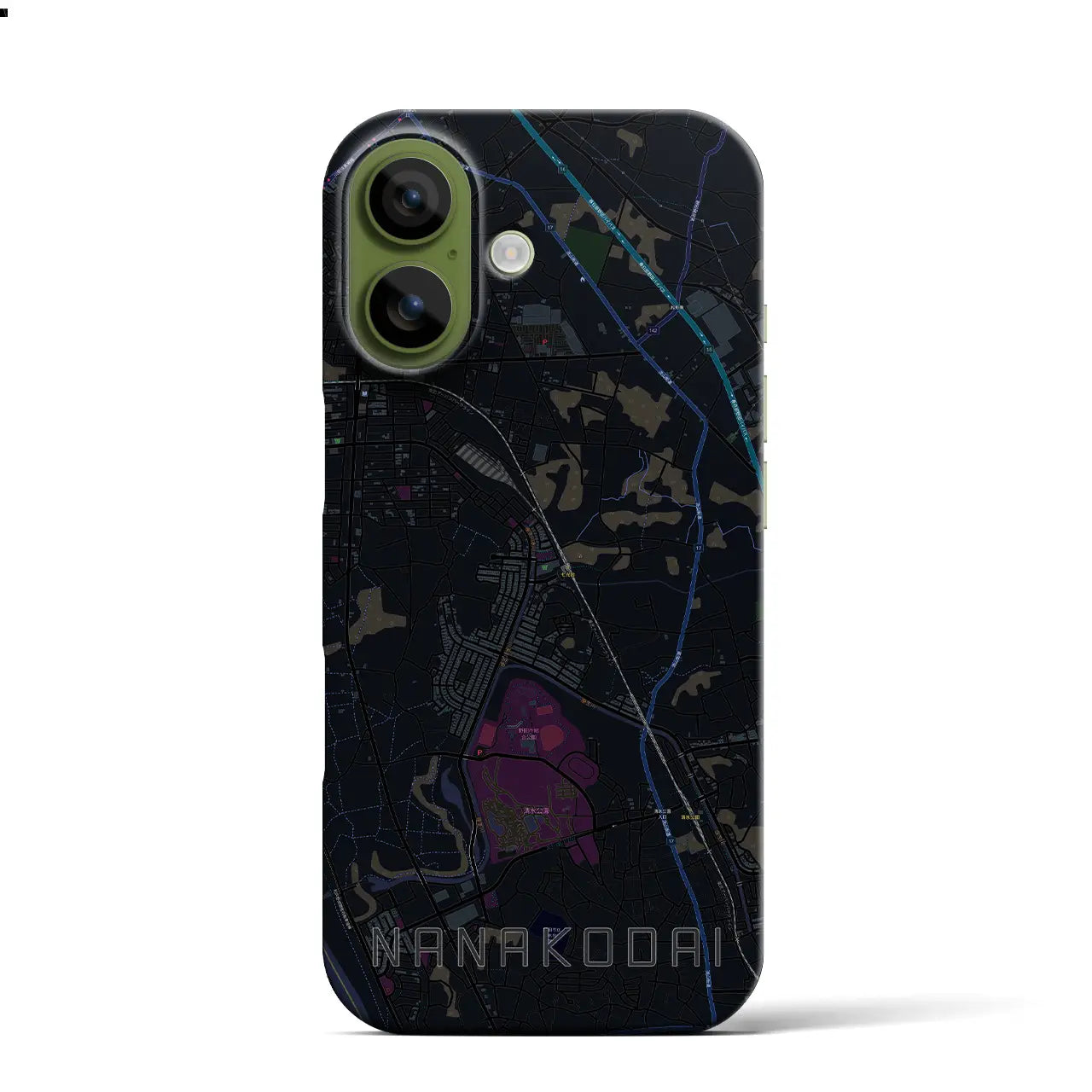 【七光台（千葉県）】地図柄iPhoneケース（バックカバータイプ）