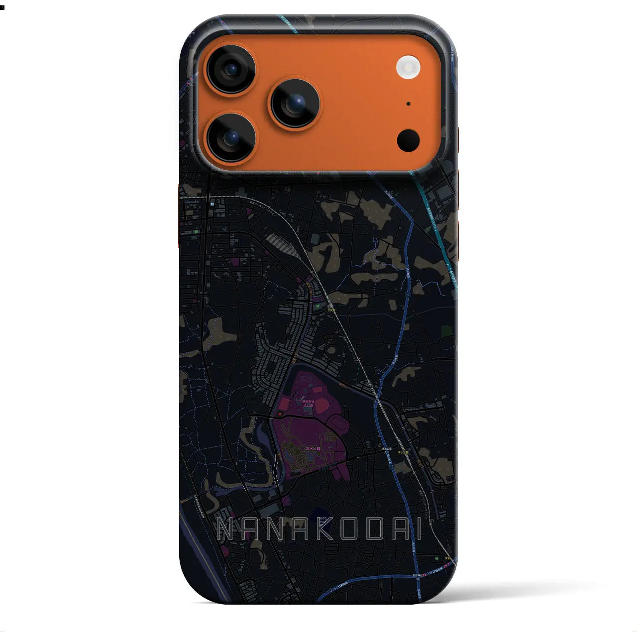 【七光台（千葉県）】地図柄iPhoneケース（バックカバータイプ）