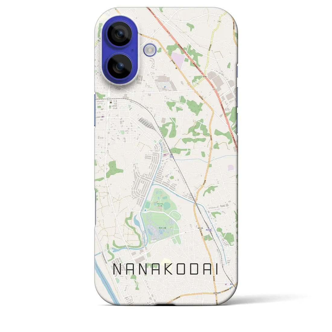 【七光台(千葉県)】地図柄iPhoneケース(バックカバータイプ)ナチュラル・iPhone 16 Pro Max 用