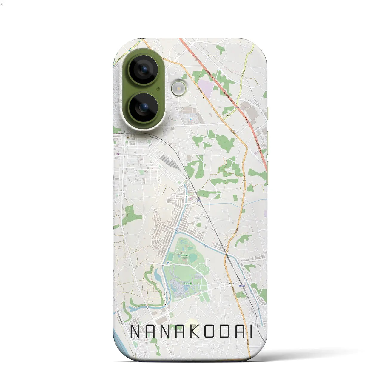 【七光台（千葉県）】地図柄iPhoneケース（バックカバータイプ）