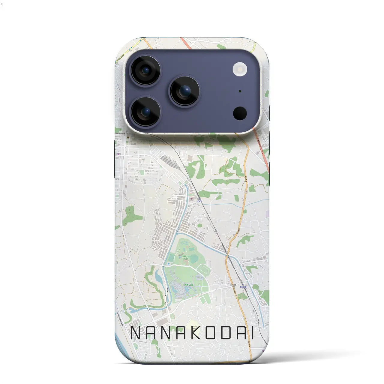 【七光台（千葉県）】地図柄iPhoneケース（バックカバータイプ）ブラック・iPhone 17 Pro Max 用