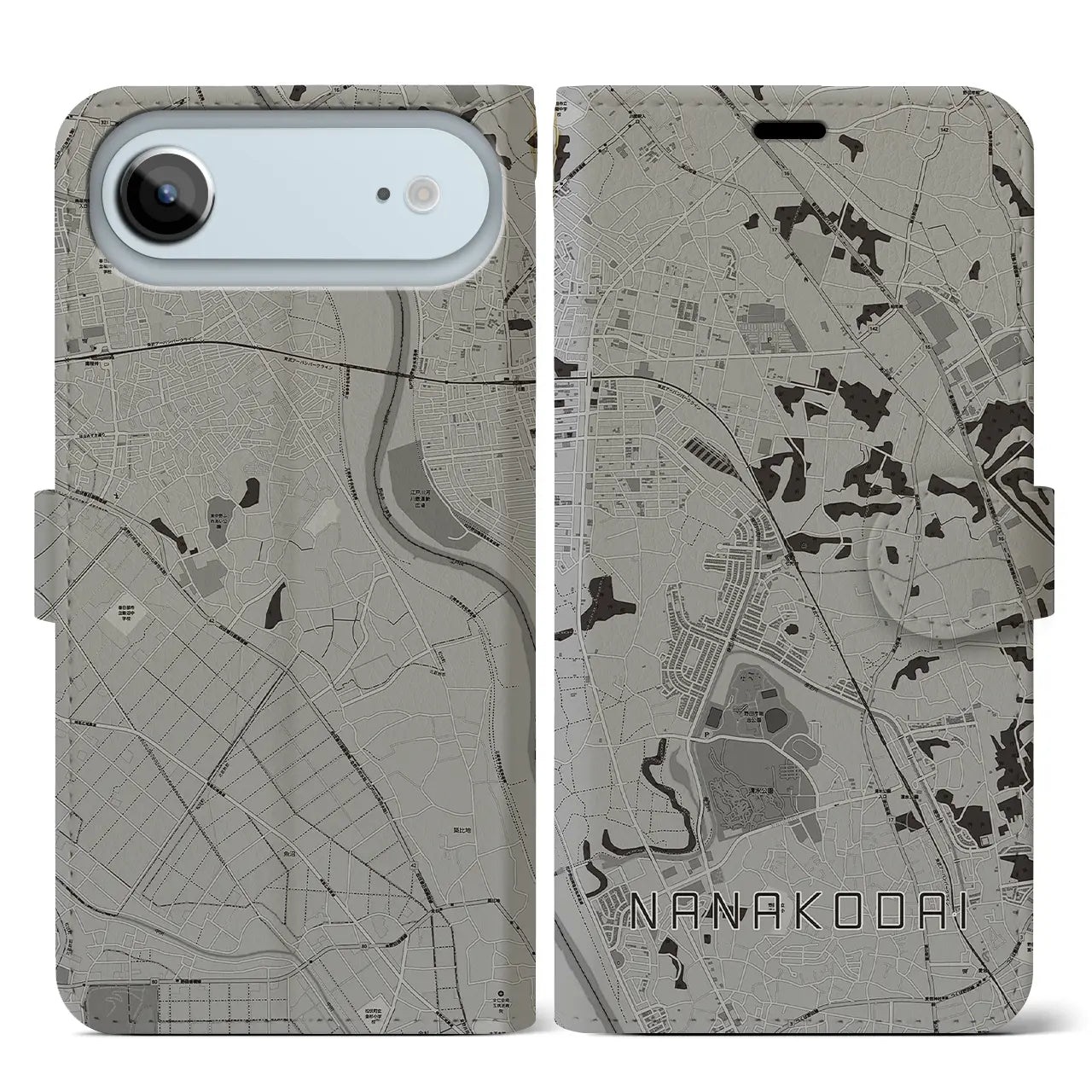 【七光台（千葉県）】地図柄iPhoneケース（手帳タイプ）