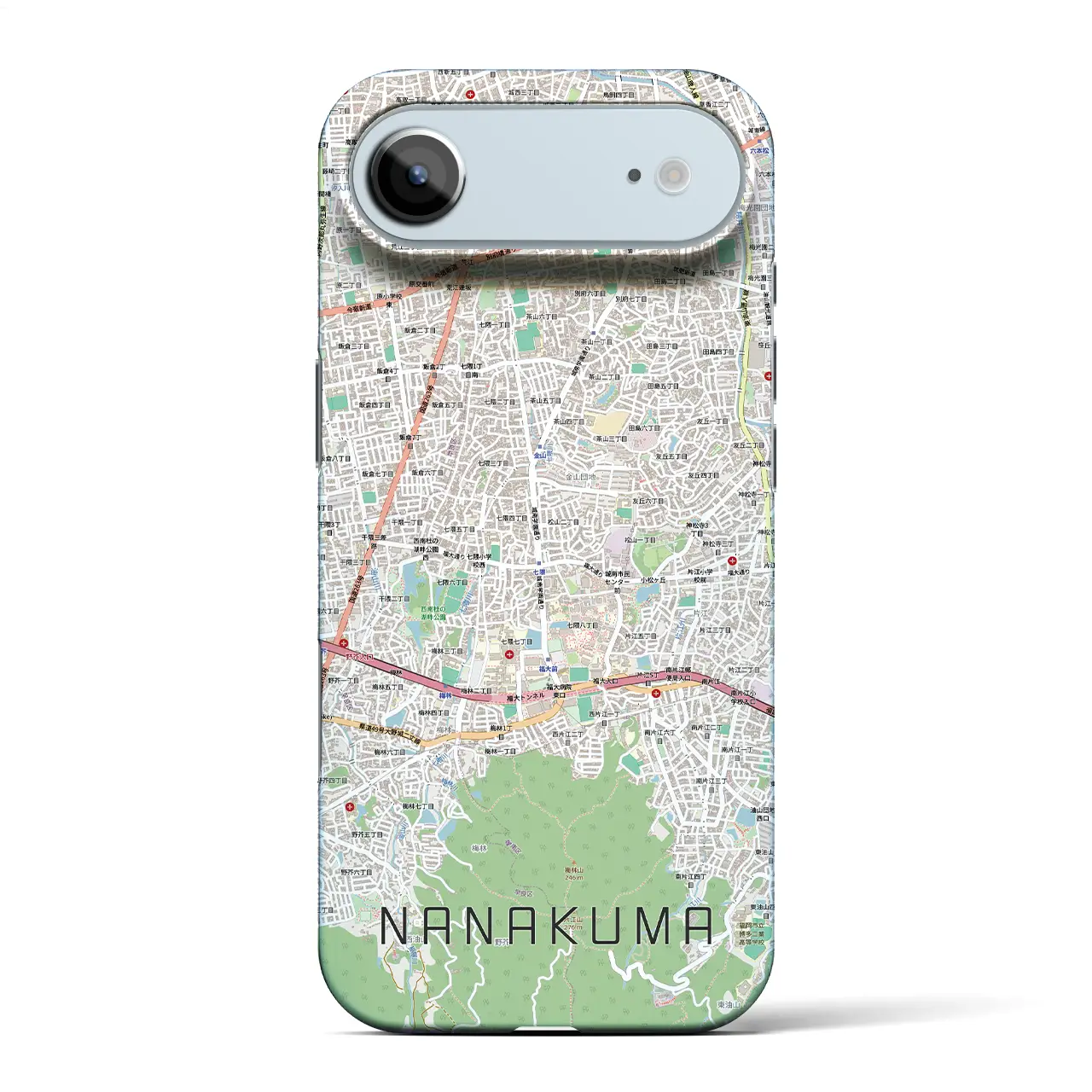 【七隈（福岡県）】地図柄iPhoneケース（バックカバータイプ）