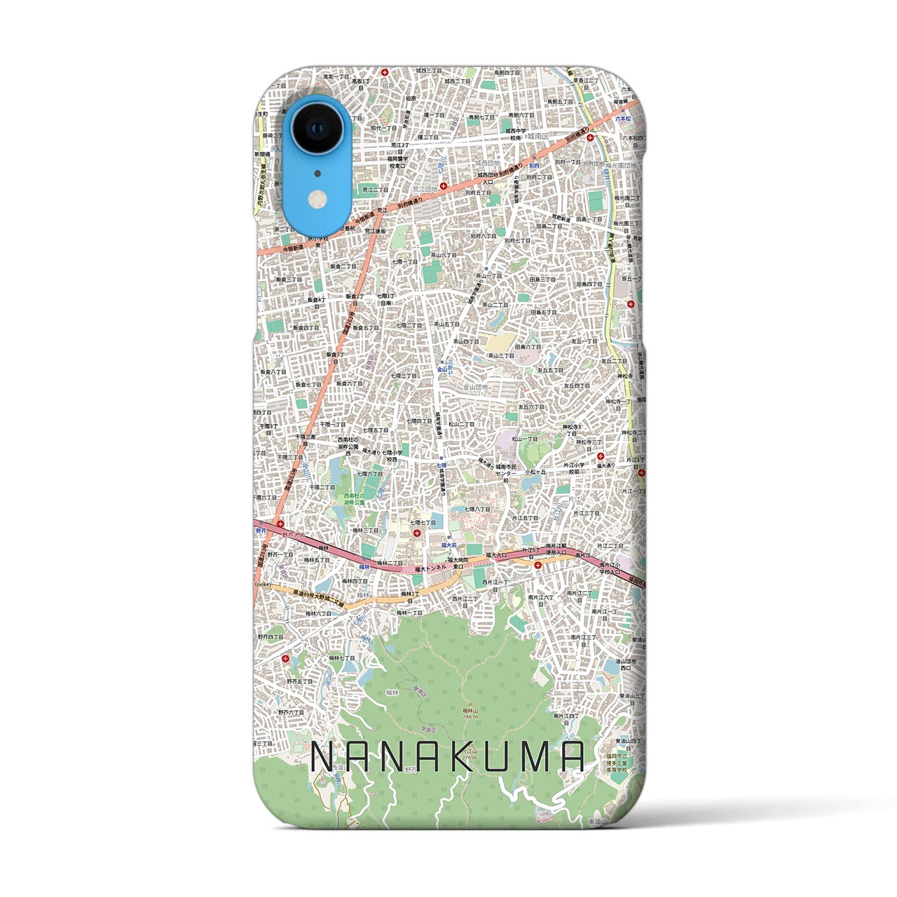 【七隈（福岡県）】地図柄iPhoneケース（バックカバータイプ）