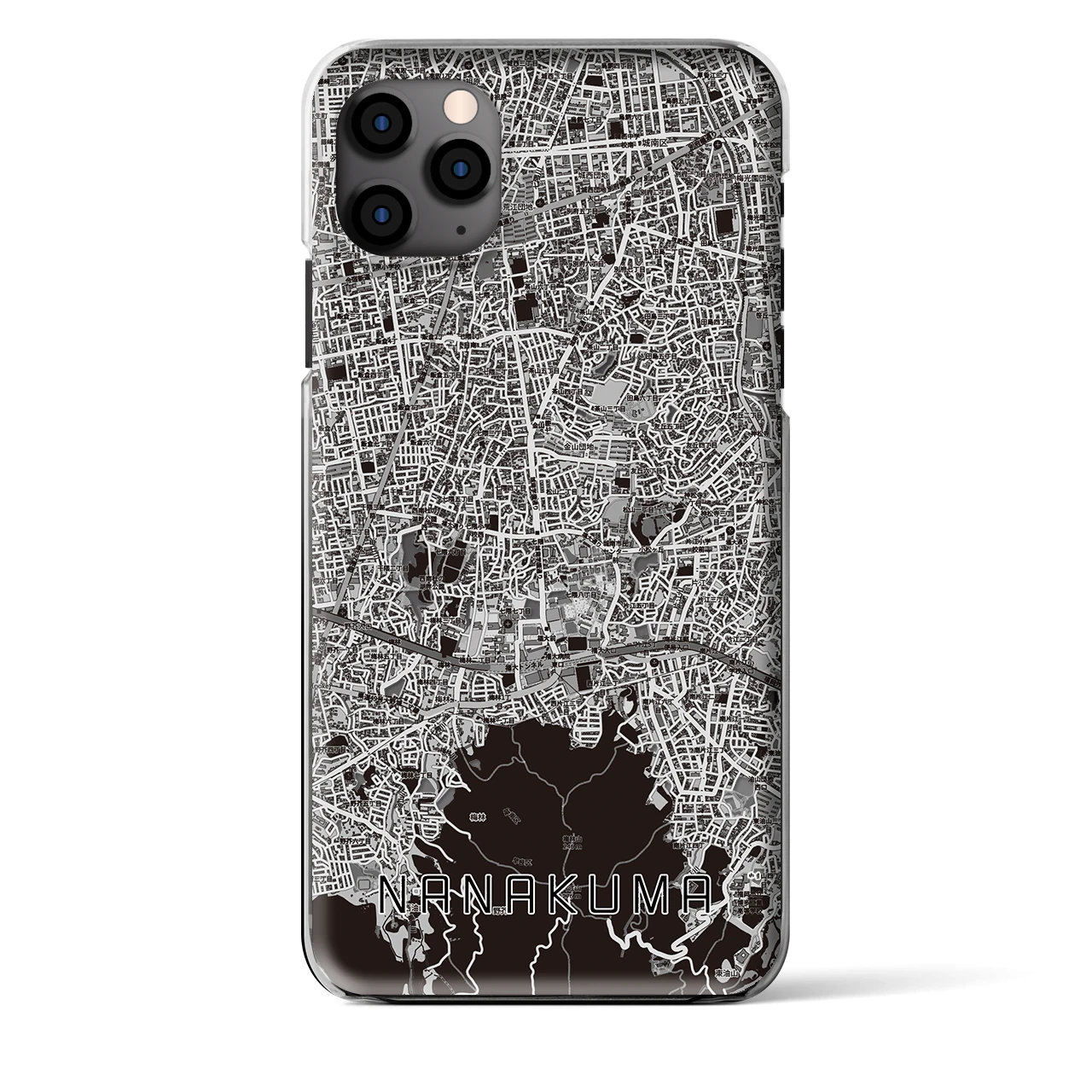 【七隈（福岡県）】地図柄iPhoneケース（クリアタイプ）