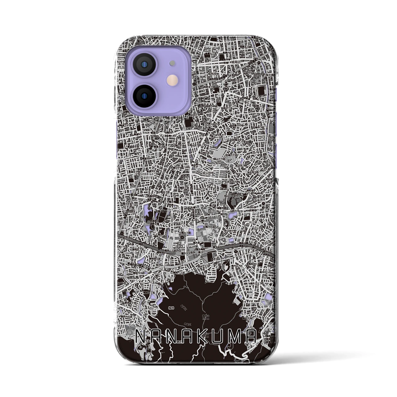 【七隈（福岡県）】地図柄iPhoneケース（クリアタイプ）