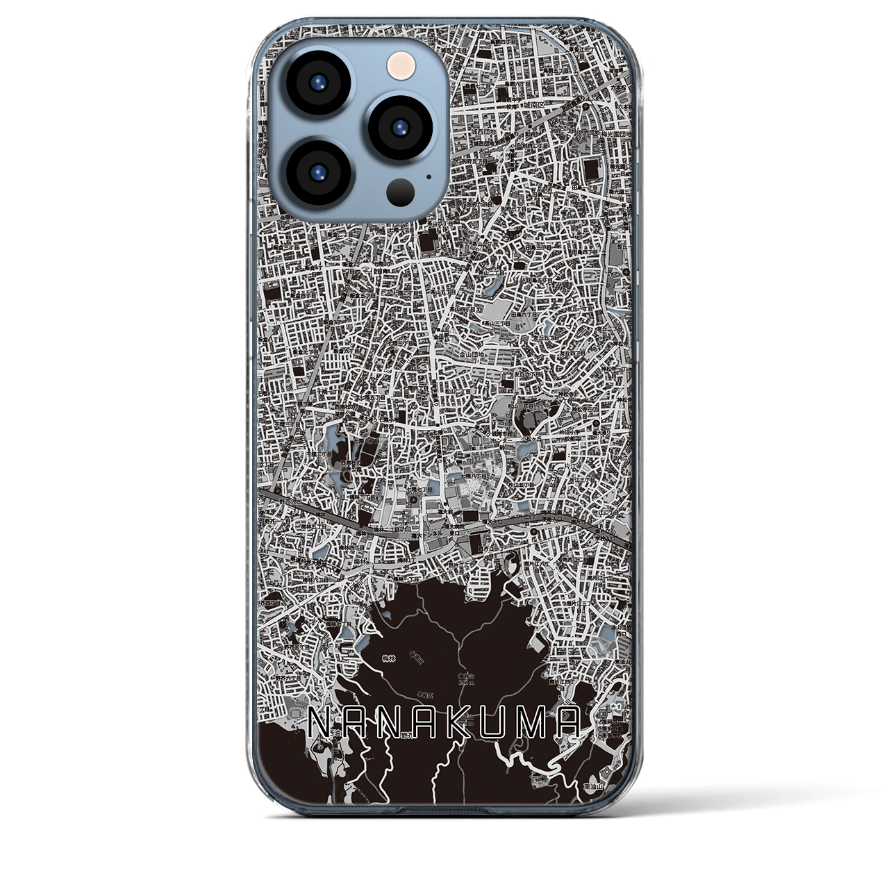 【七隈（福岡県）】地図柄iPhoneケース（クリアタイプ）