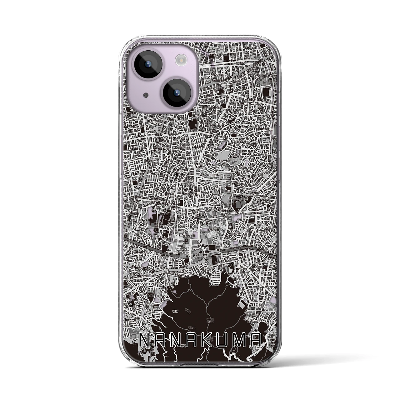 【七隈（福岡県）】地図柄iPhoneケース（クリアタイプ）