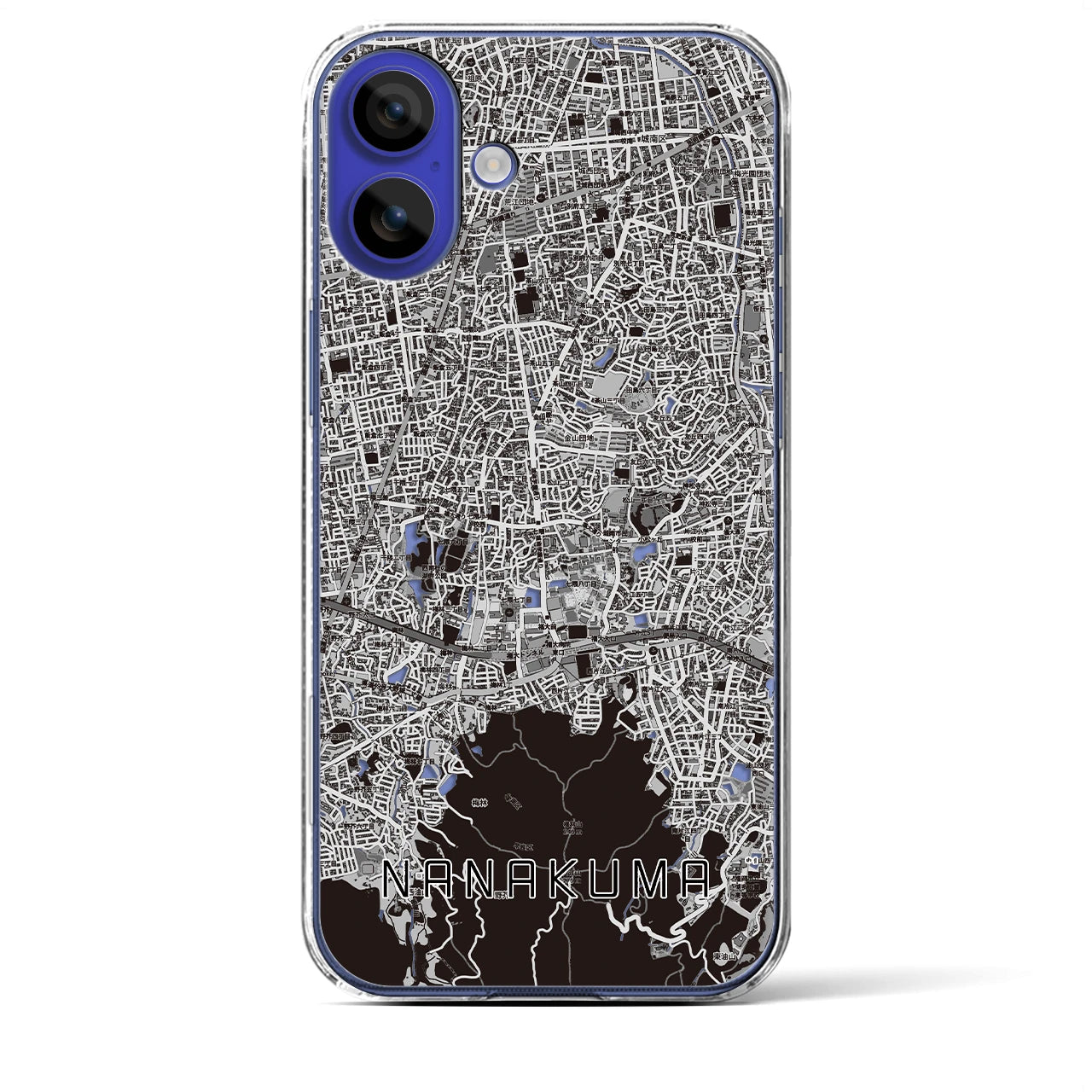 【七隈（福岡県）】地図柄iPhoneケース（クリアタイプ）