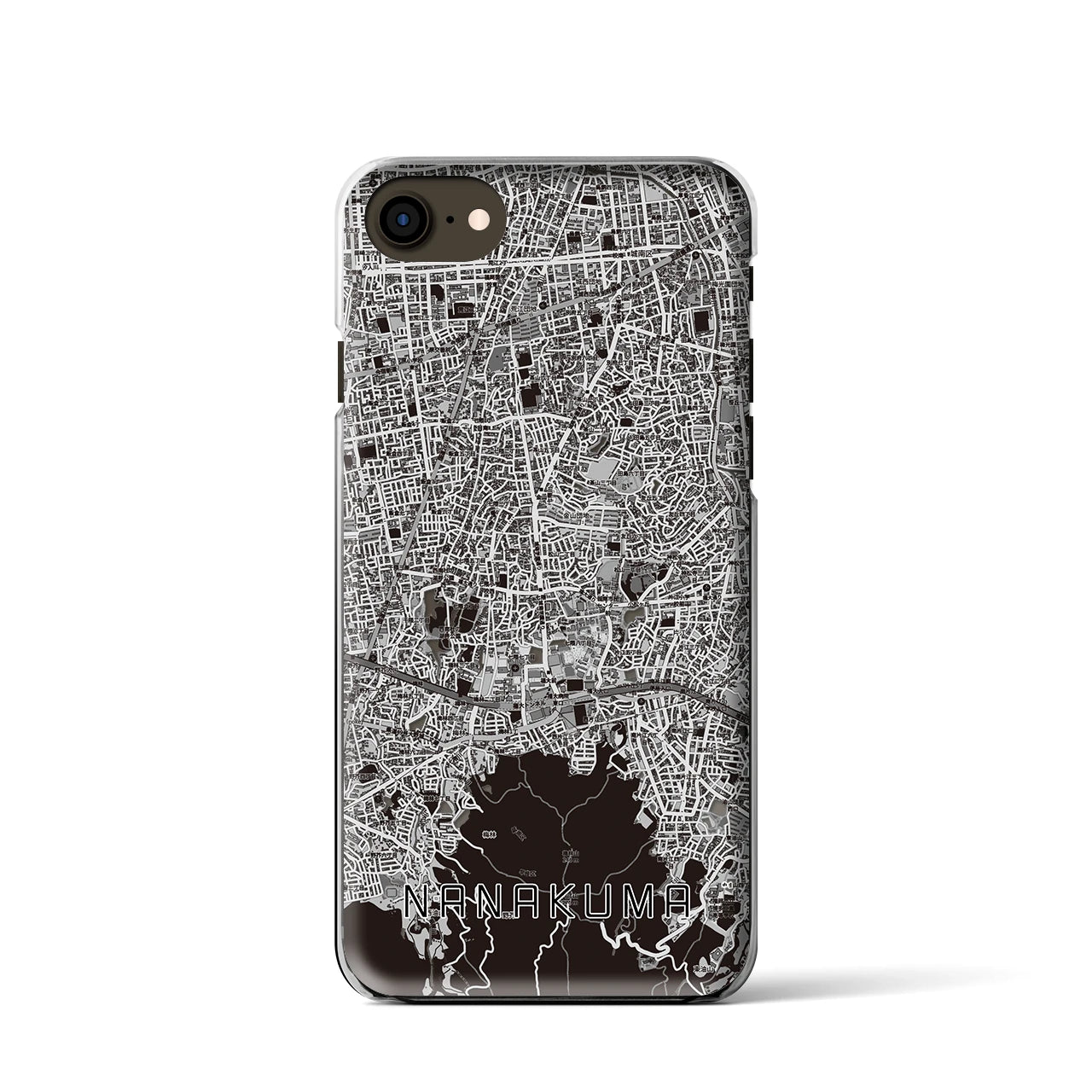 【七隈（福岡県）】地図柄iPhoneケース（クリアタイプ）