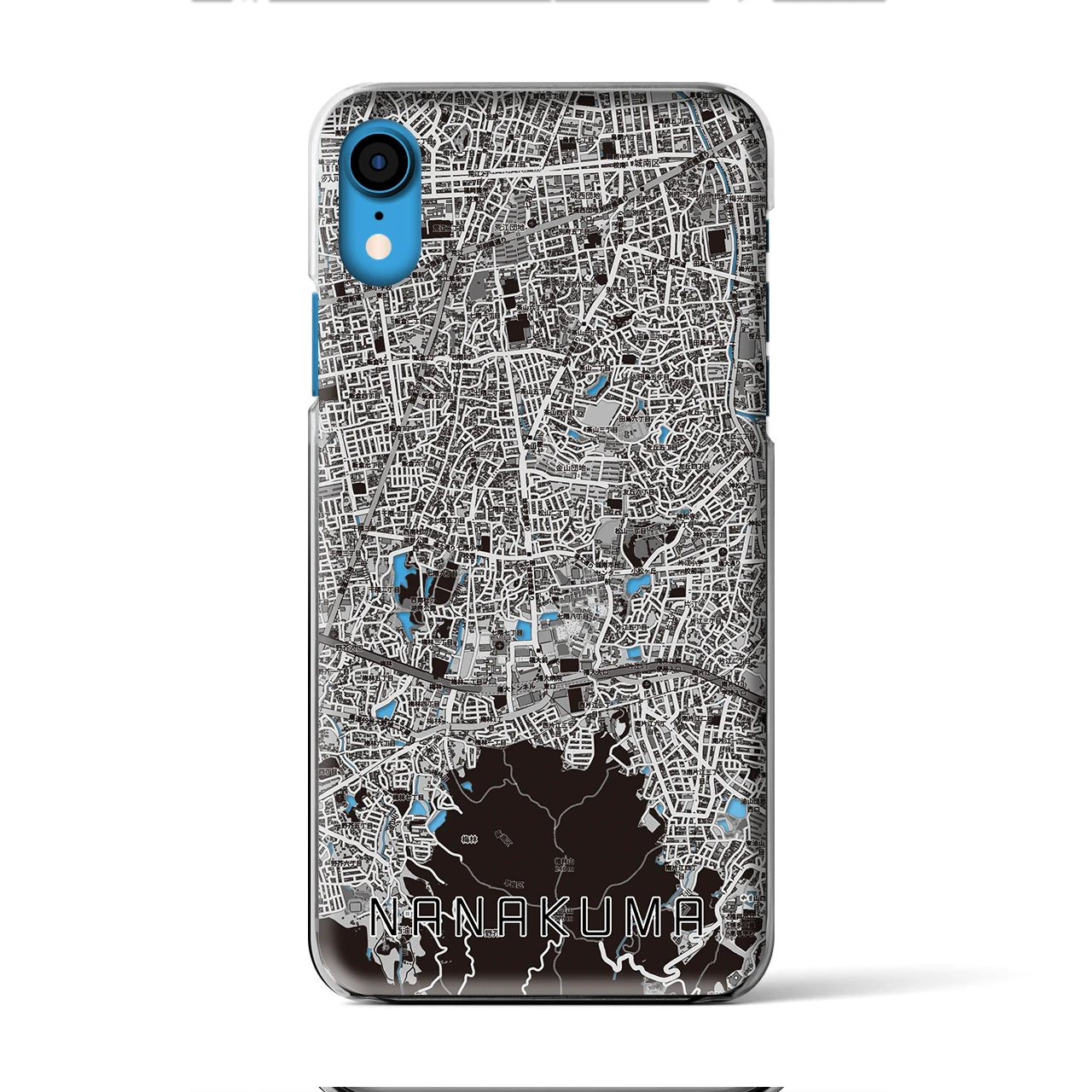 【七隈（福岡県）】地図柄iPhoneケース（クリアタイプ）