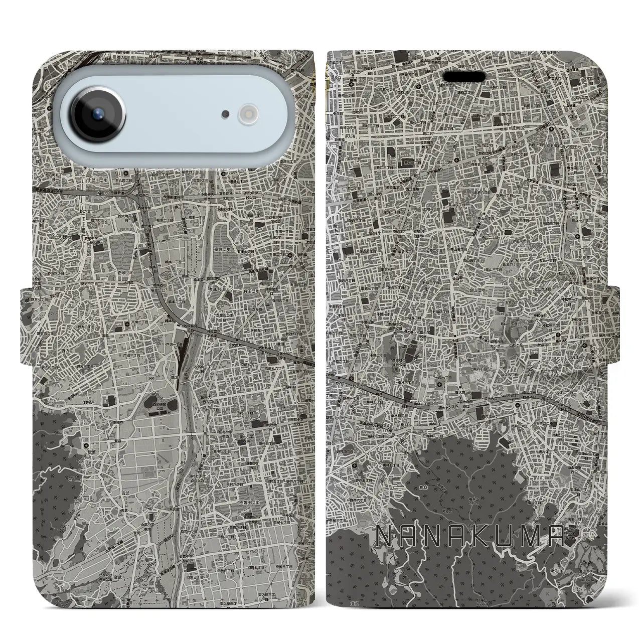 【七隈（福岡県）】地図柄iPhoneケース（手帳タイプ）