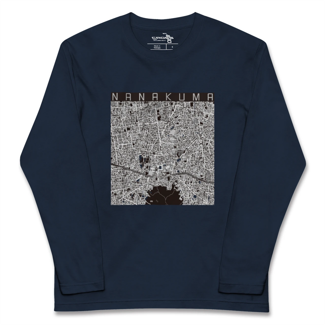 【七隈（福岡県）】地図柄ロングスリーブTシャツ