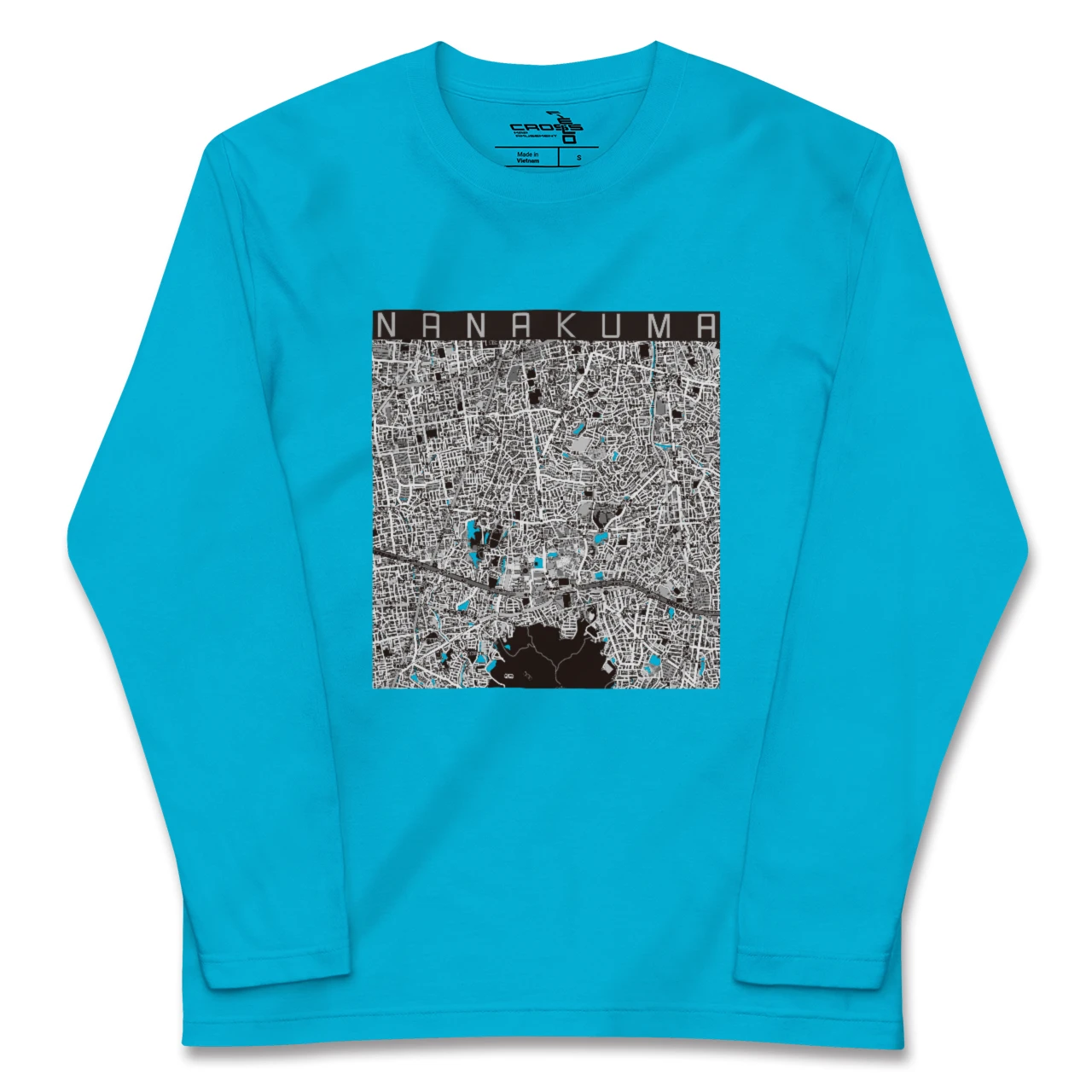 【七隈（福岡県）】地図柄ロングスリーブTシャツ