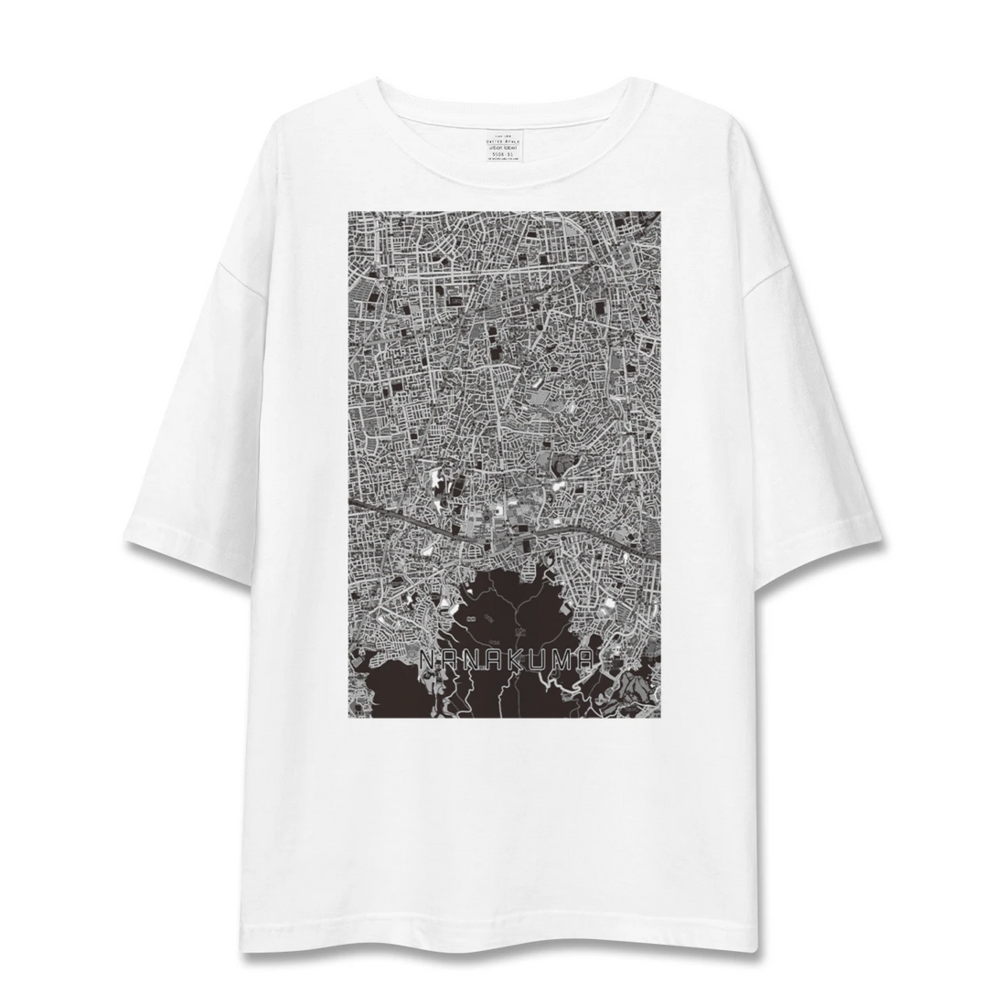 【七隈（福岡県）】地図柄ビッグシルエットTシャツ