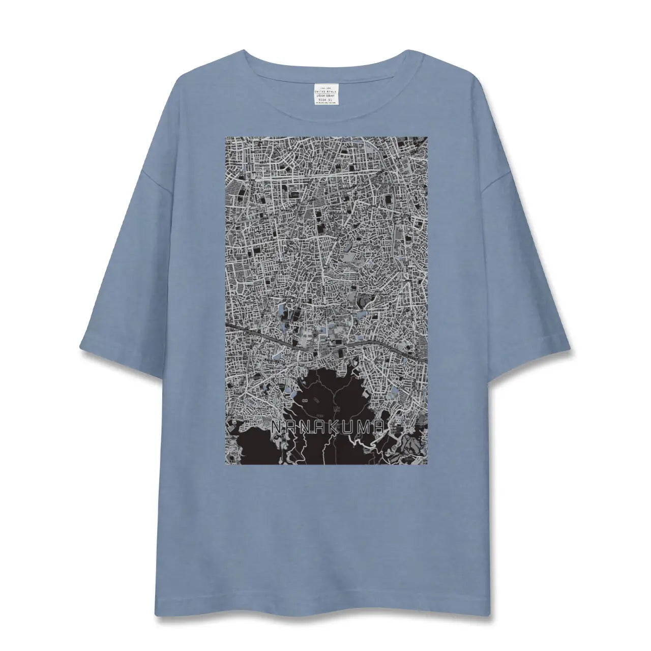 【七隈（福岡県）】地図柄ビッグシルエットTシャツ