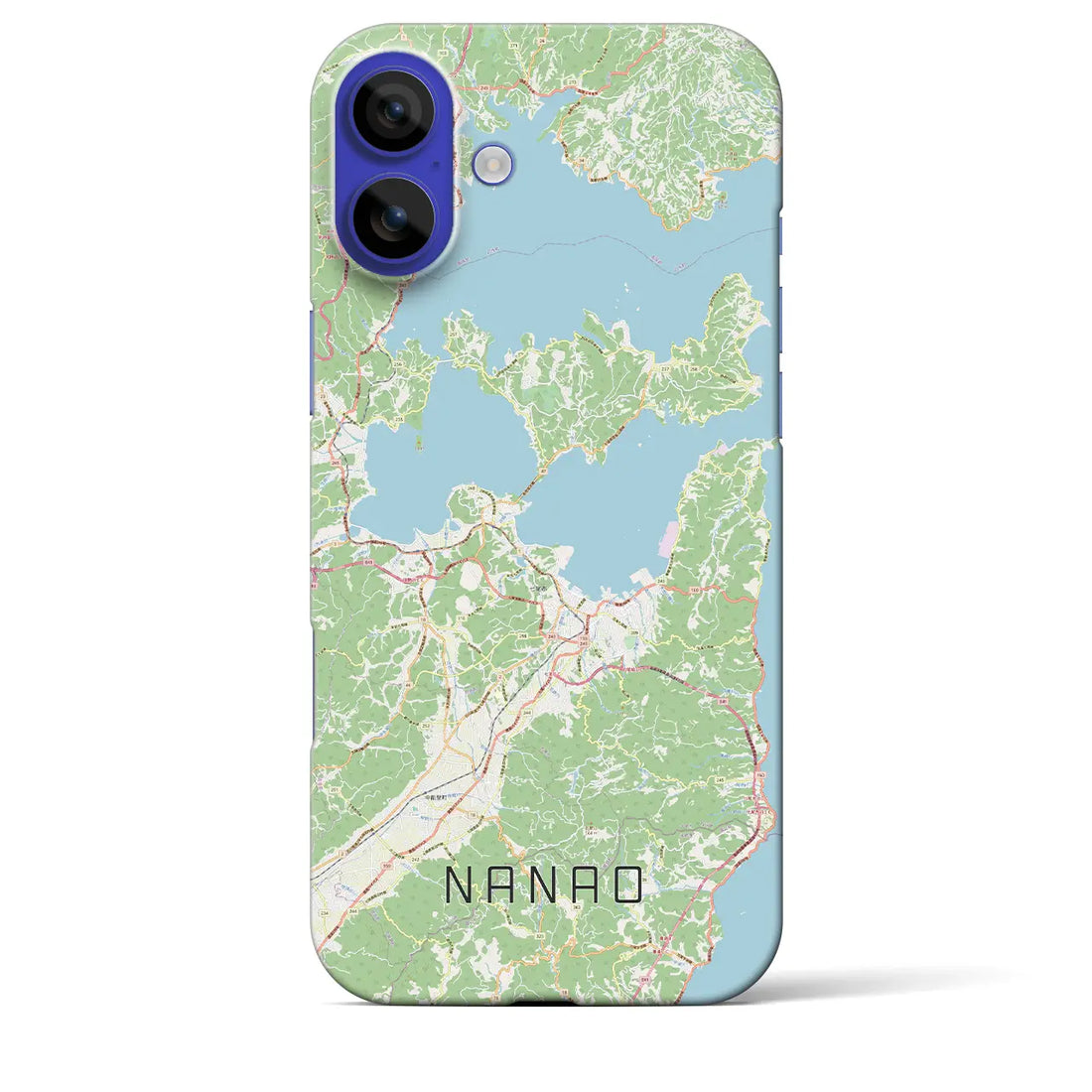 【七尾（石川県）】地図柄iPhoneケース（バックカバータイプ）ナチュラル・iPhone 16 Pro Max 用