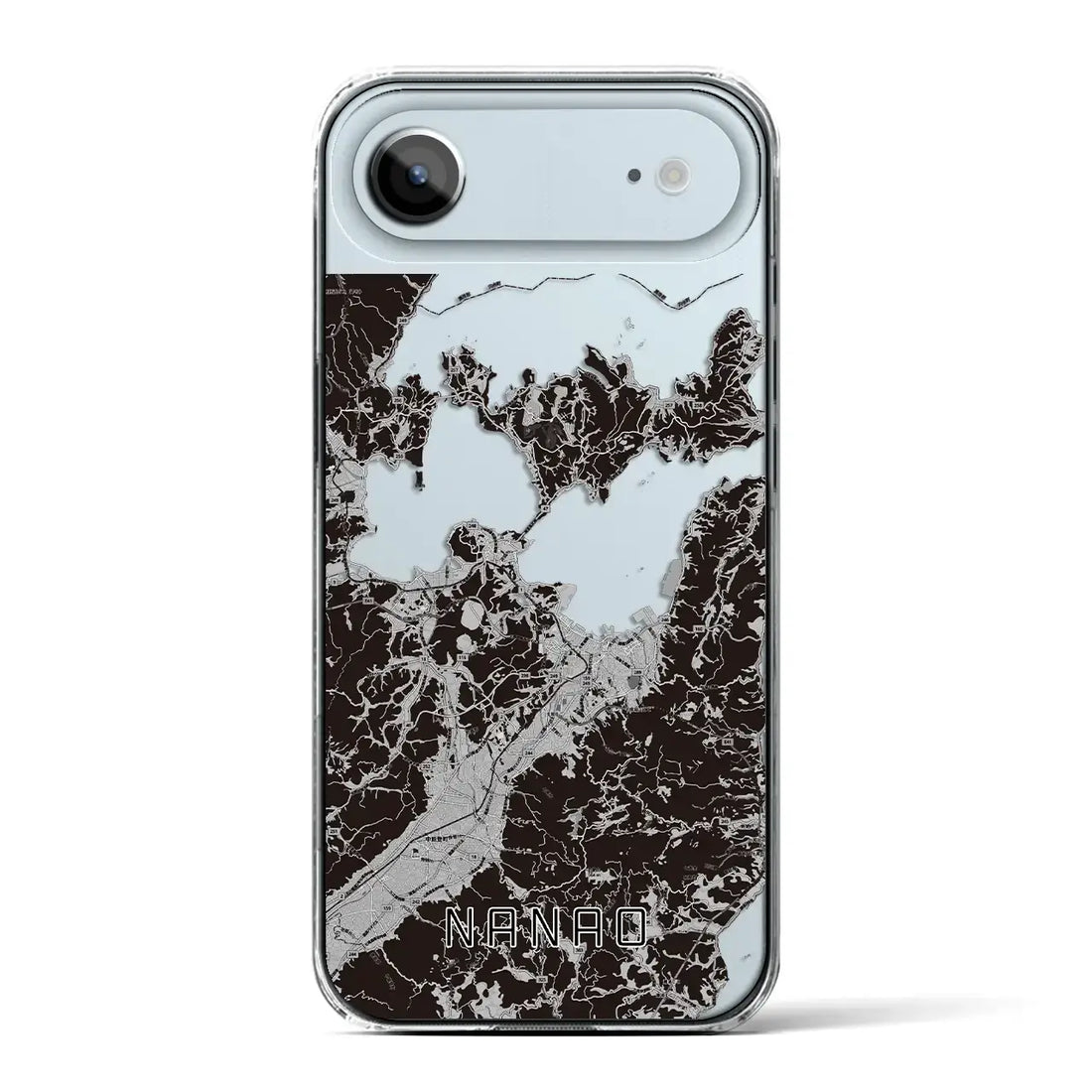 【七尾（石川県）】地図柄iPhoneケース（クリアタイプ）モノトーン・iPhone 17 Pro Max 用