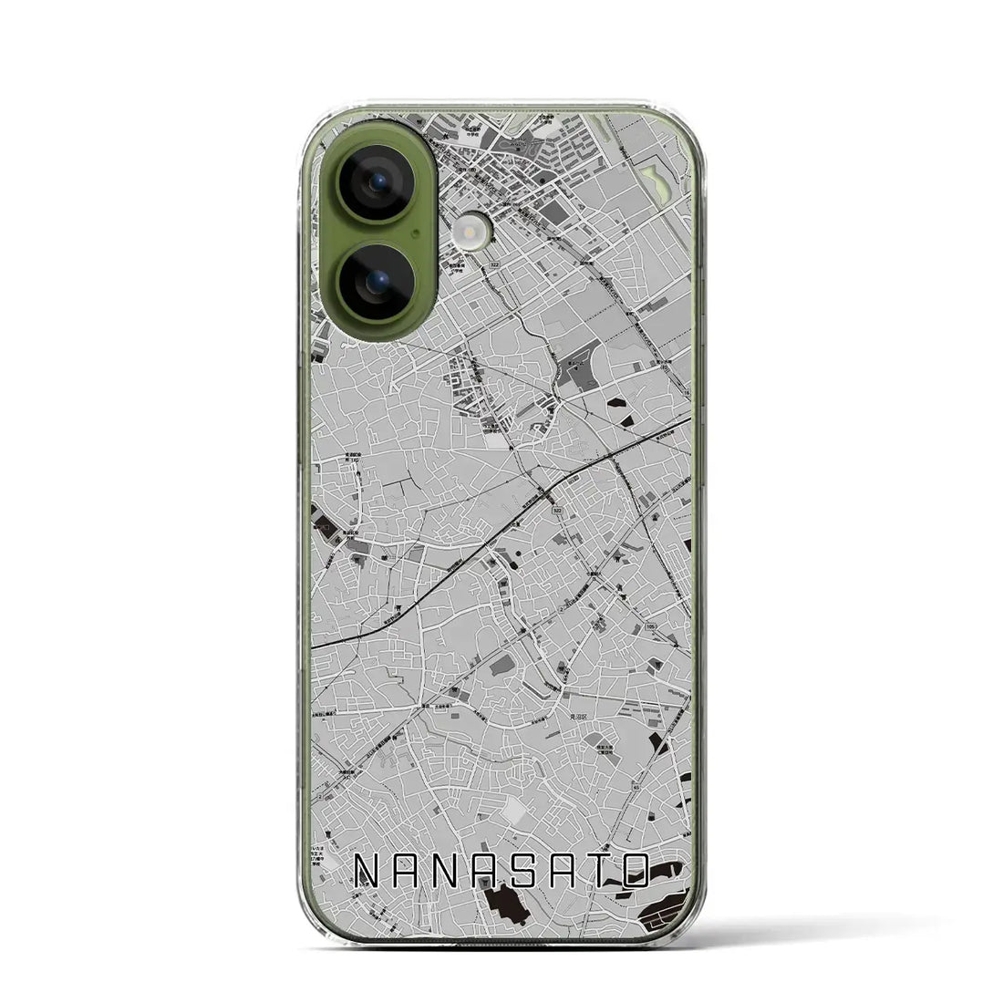 【七里（埼玉県）】地図柄iPhoneケース（クリアタイプ）モノトーン・iPhone 17 Pro Max 用