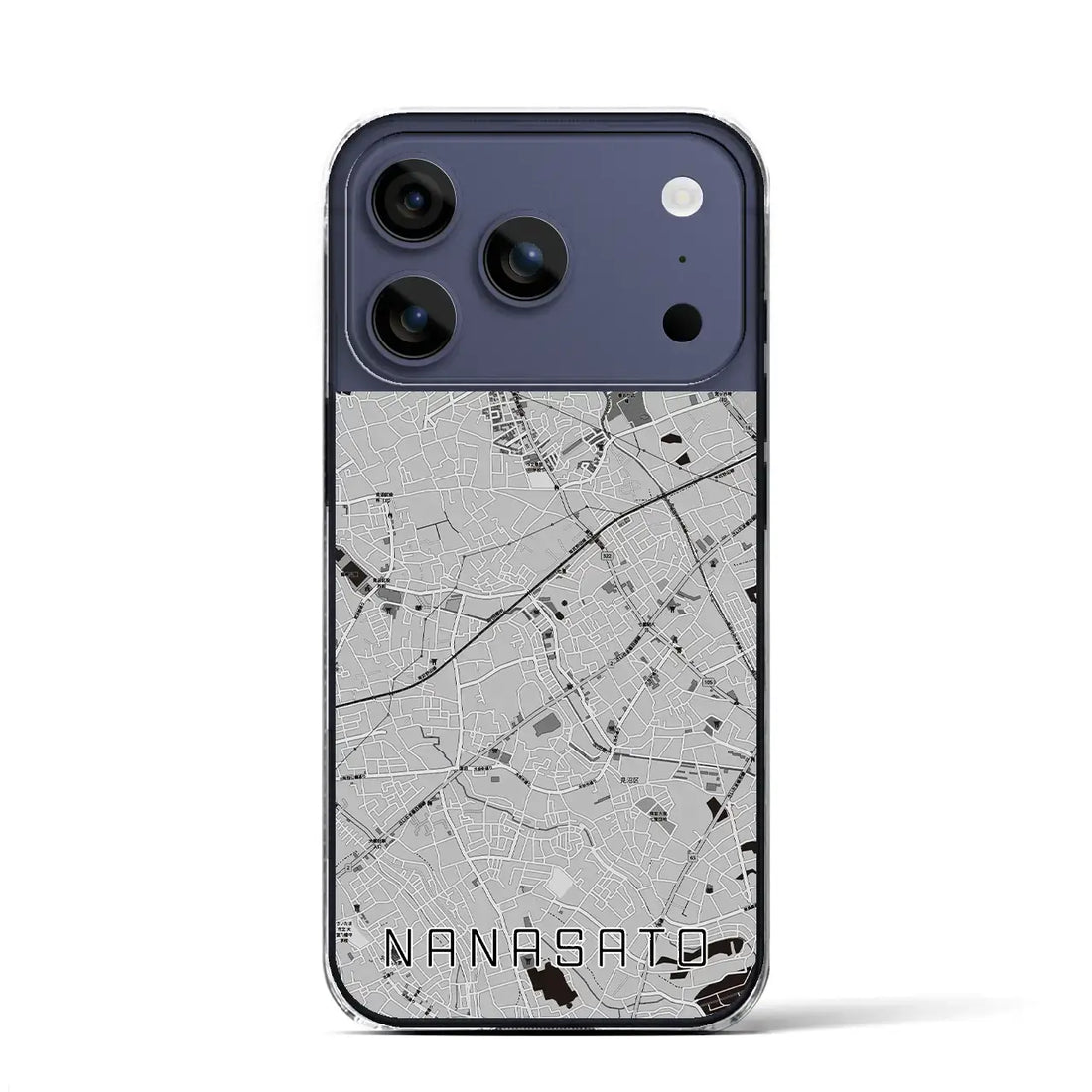 【七里（埼玉県）】地図柄iPhoneケース（クリアタイプ）