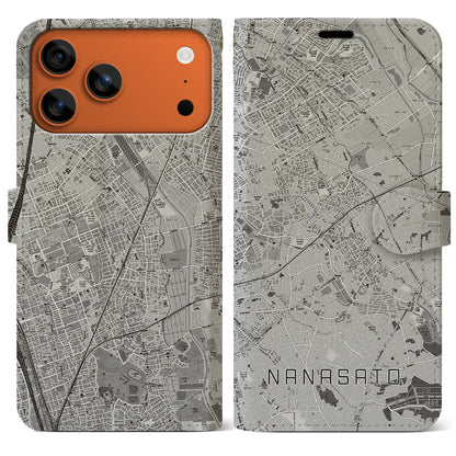 【七里（埼玉県）】地図柄iPhoneケース（手帳タイプ）