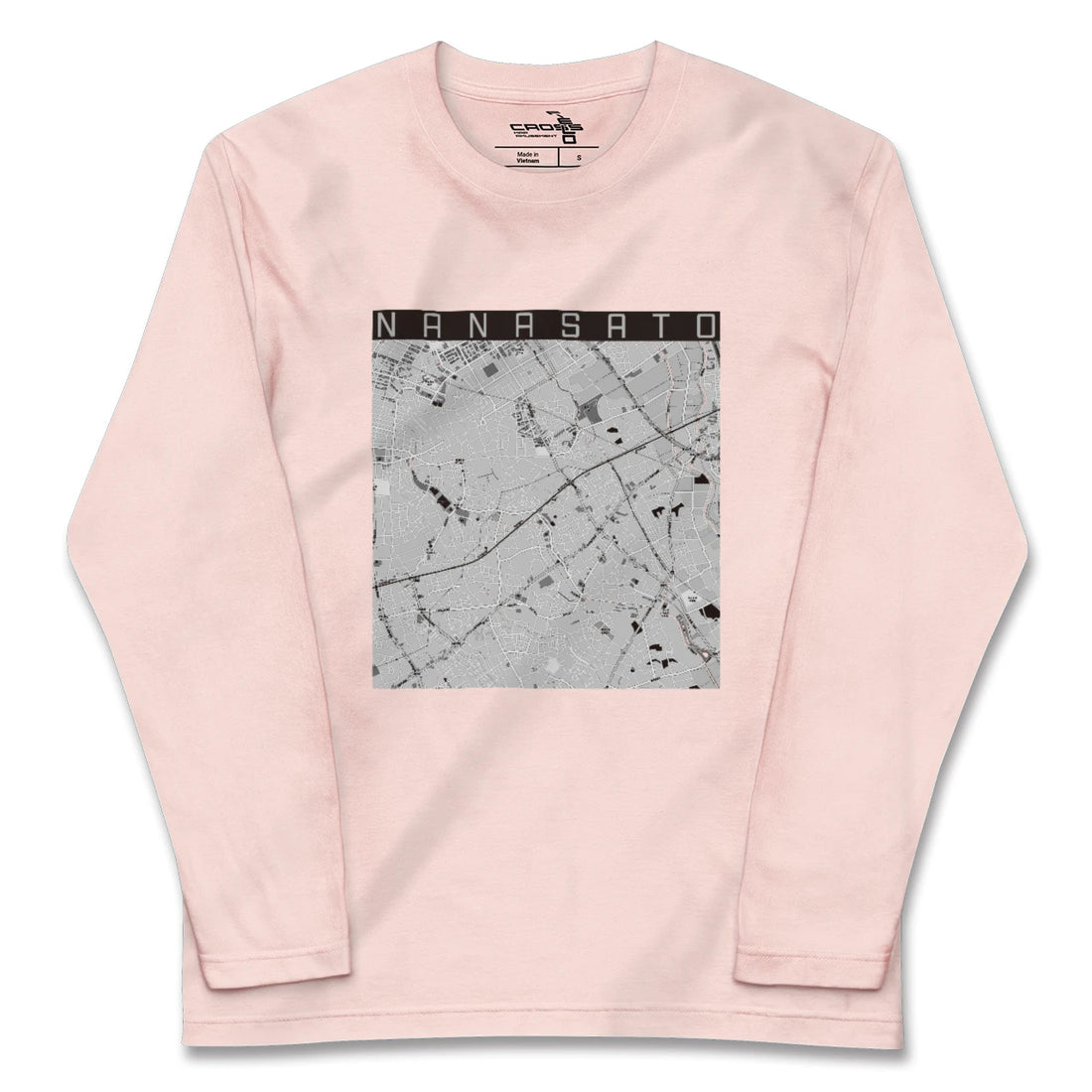 【七里(埼玉県)】地図柄ロングスリーブTシャツ