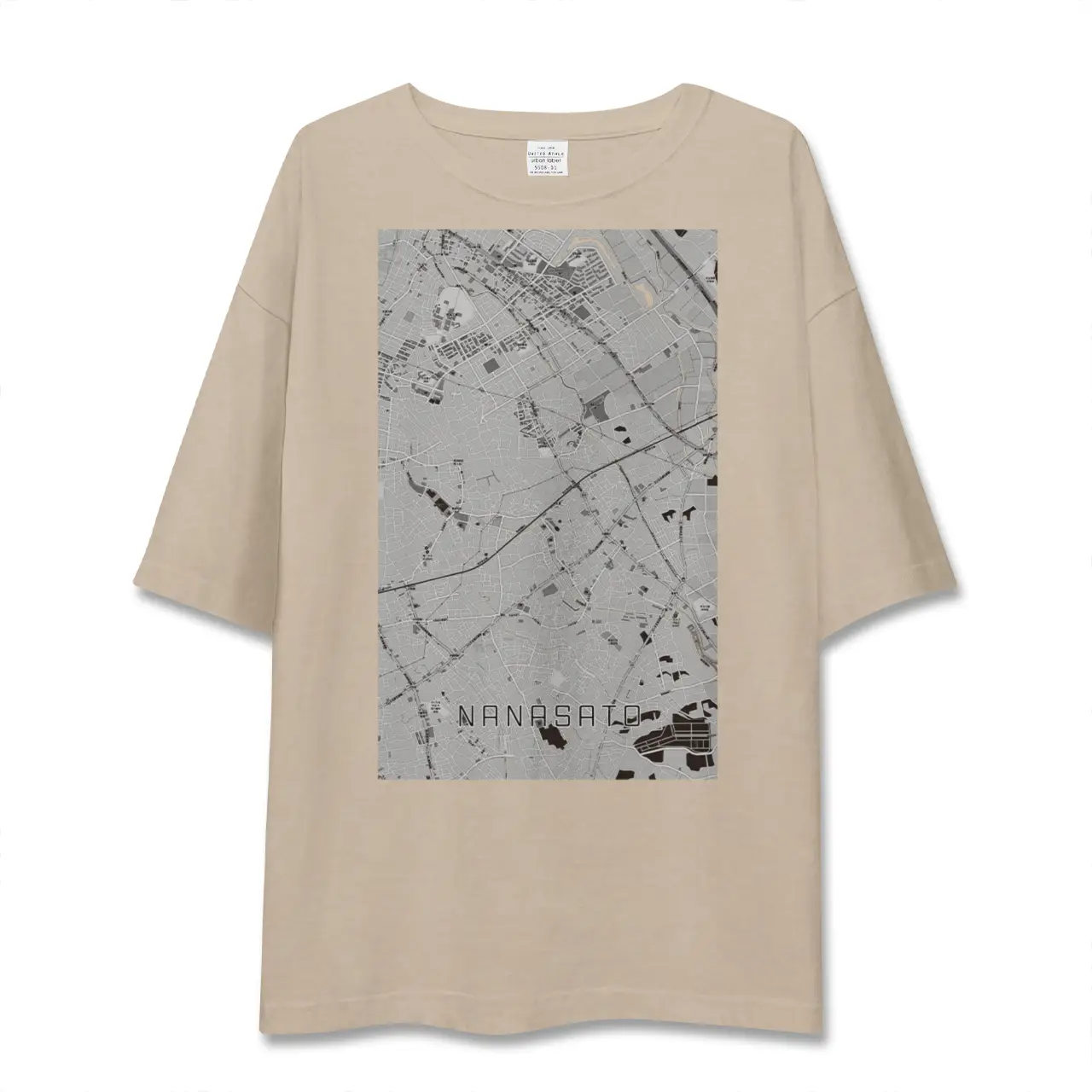 【七里（埼玉県）】地図柄ビッグシルエットTシャツ