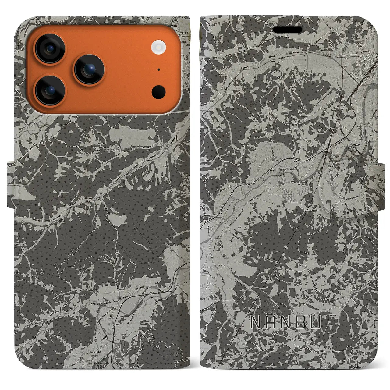 【南部（青森県）】地図柄iPhoneケース（手帳タイプ）