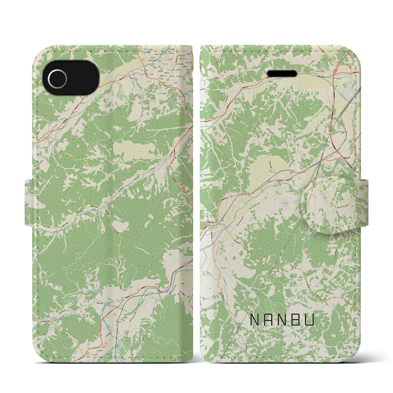 【南部（青森県）】地図柄iPhoneケース（手帳タイプ）